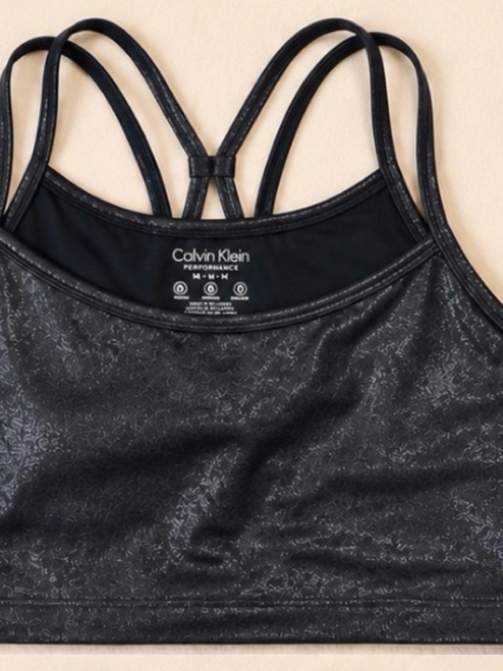 Calvin Klein Black Strappy Performance Sports Bra